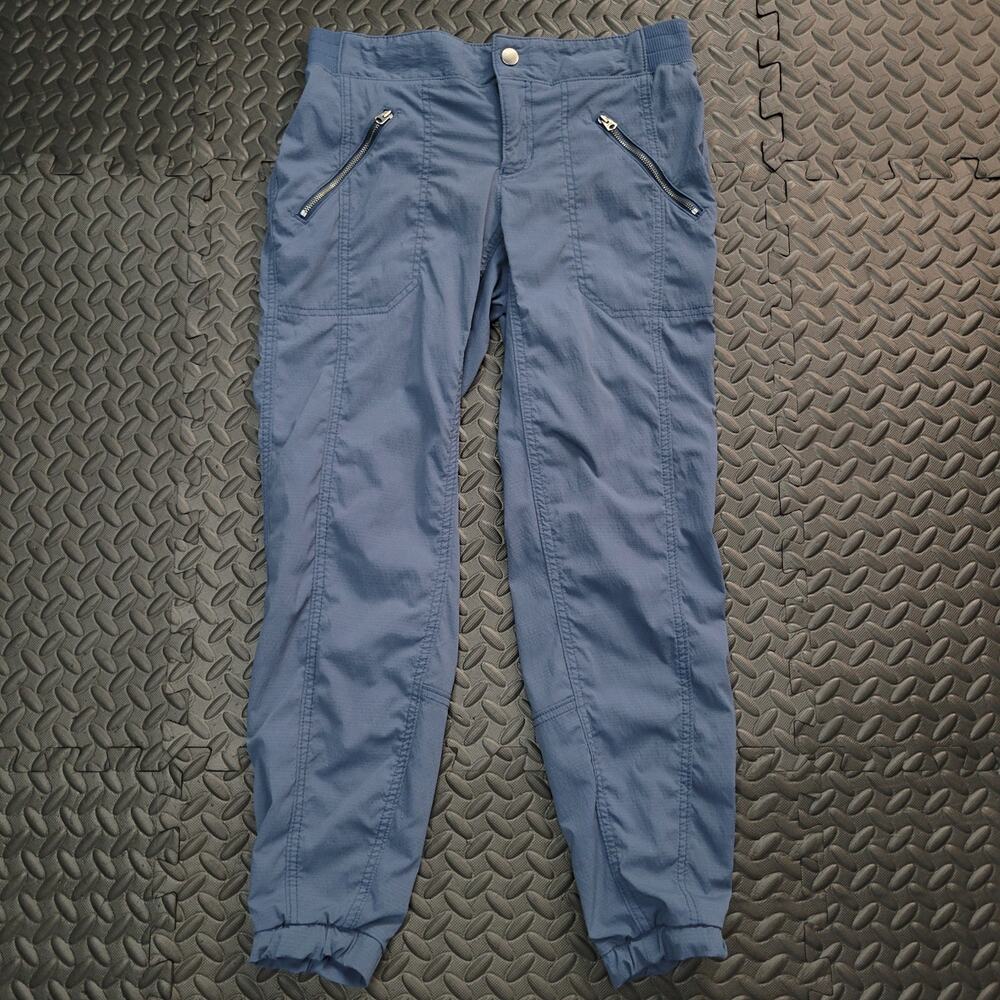 Athleta Trekkie Jogger Pants Women's 6 Blue Zip Pockets Hiking Travel Outdoor